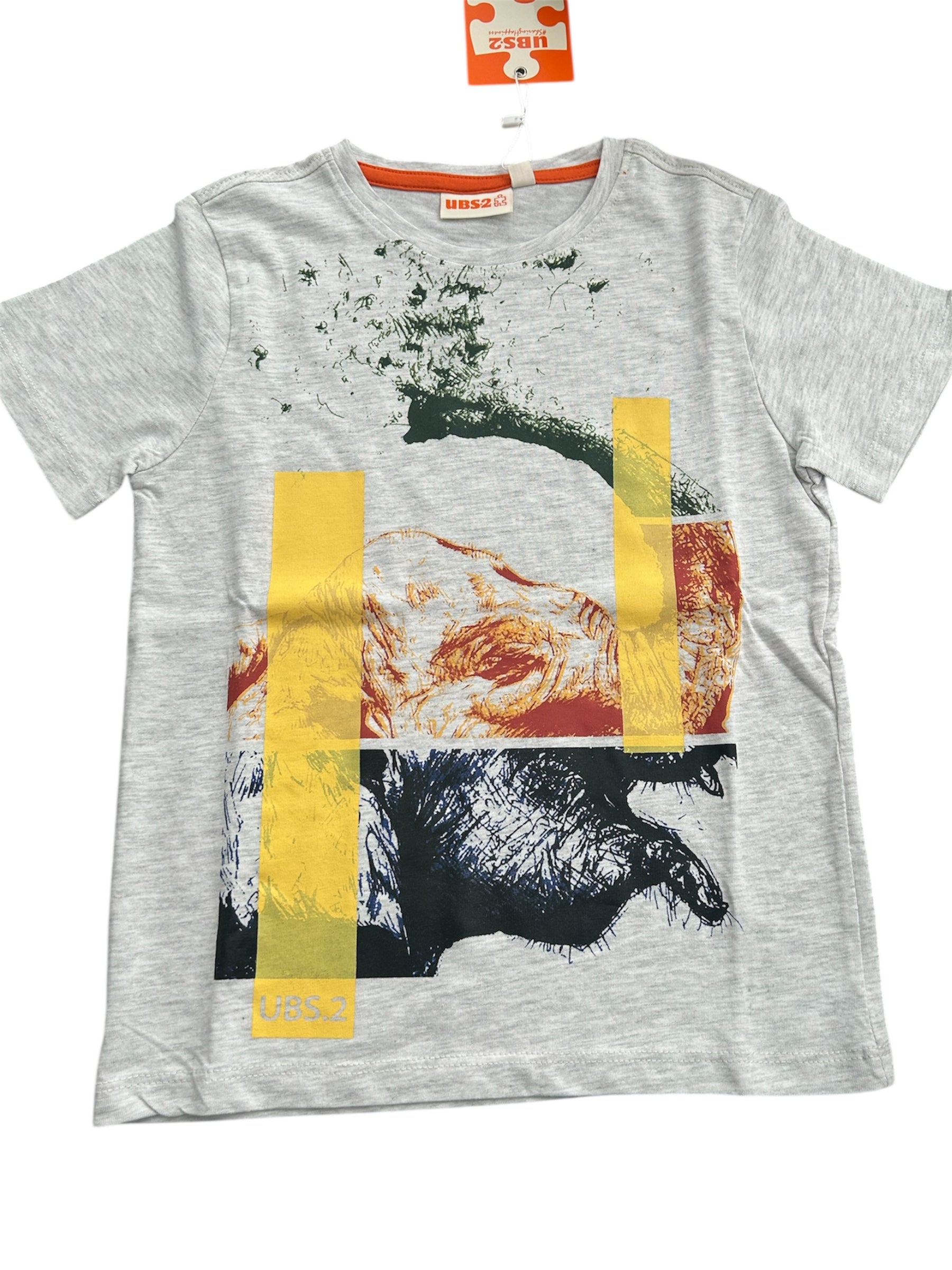 T-shirt grigia con elefante bimbo