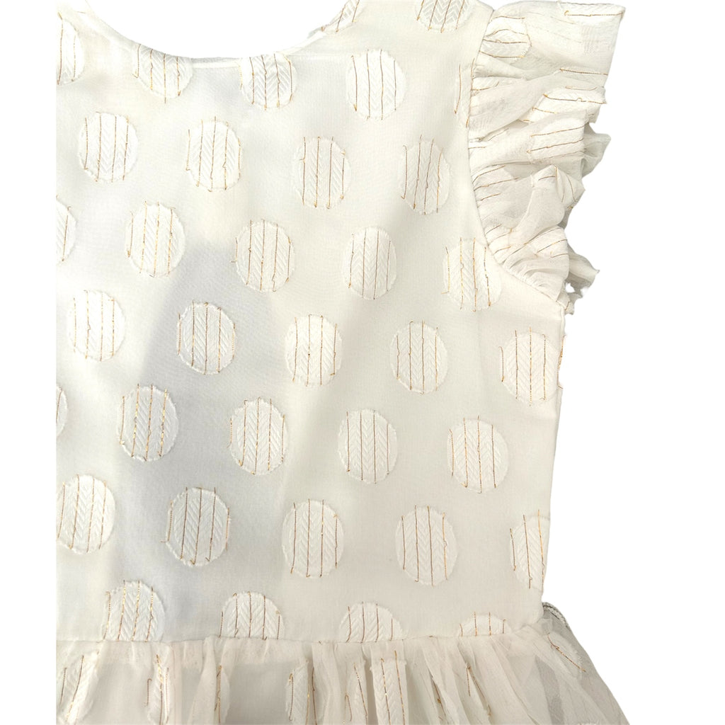 Vestito bianco e dorato pois Ubs.2