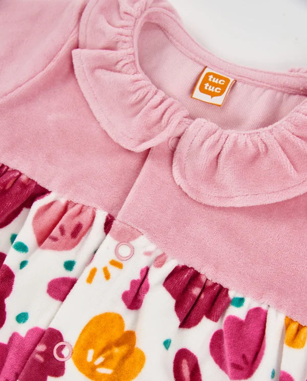 Tutina in maglia per neonato con stampa floreale tuc tuc