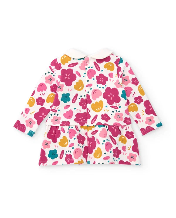 Vestito in felpa per neonata con scollo rotondo tuc tuc