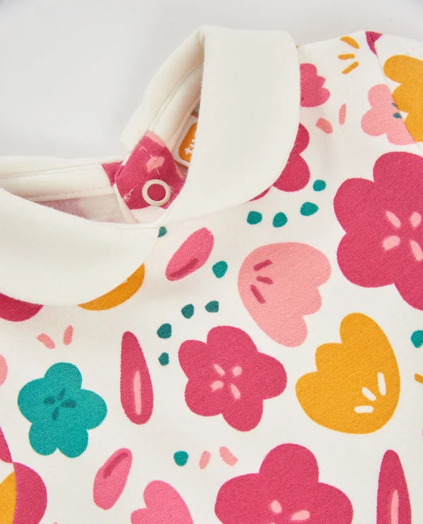 Vestito in felpa per neonata con scollo rotondo tuc tuc