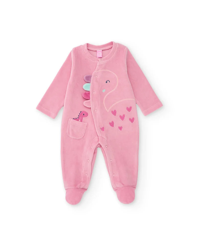 Tutina in maglia per neonata con dinosauri ricamati tuc tuc
