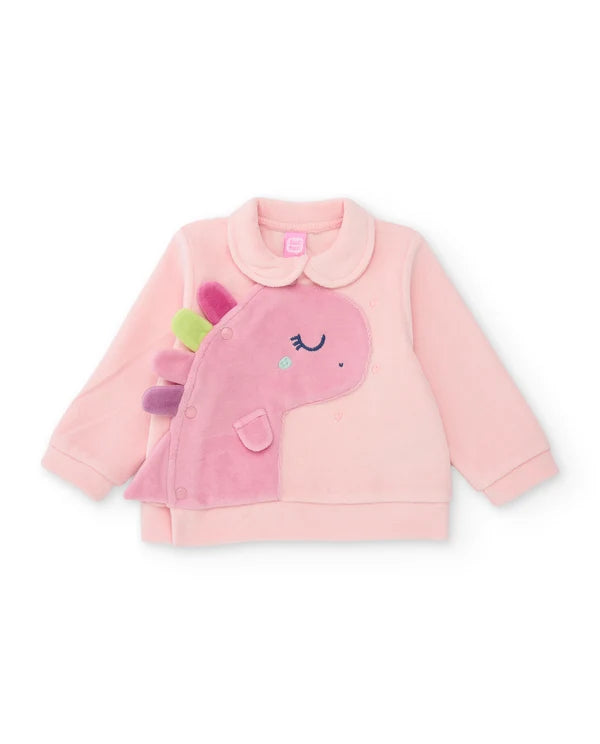 Completo in maglia per neonato con maglietta con dinosauro tuc tuc