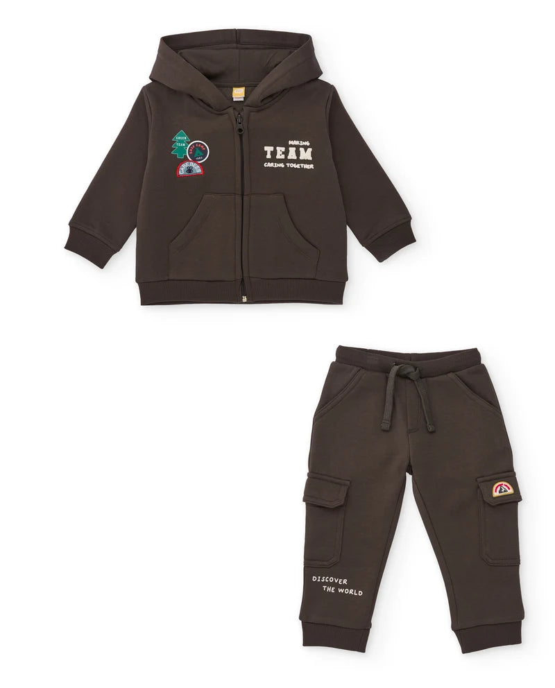 Completo in felpa per bambino con felpa con cappuccio tuc tuc