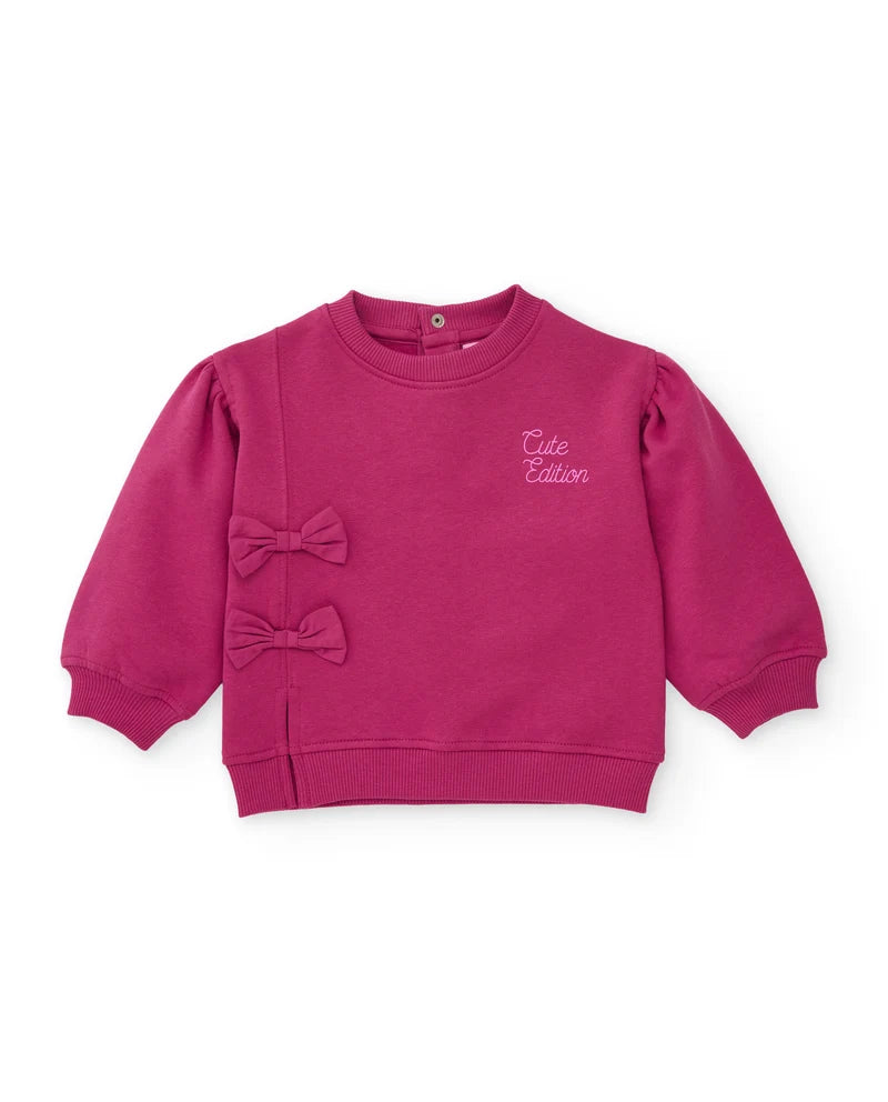 Felpa per bambina con fiocchi decorativi tuc tuc