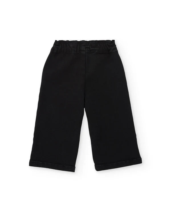 Pantaloni in tessuto a trama liscia per bambina con ricami floreali tuc tuc