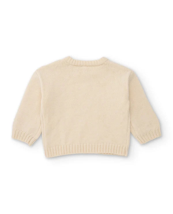 Felpa in tricot per bambina con dettaglio floreale e tessuto morbido tuc tuc