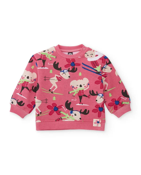Completo da bambina in felpa con felpa stampata e pantaloni con fiocco tuc tuc