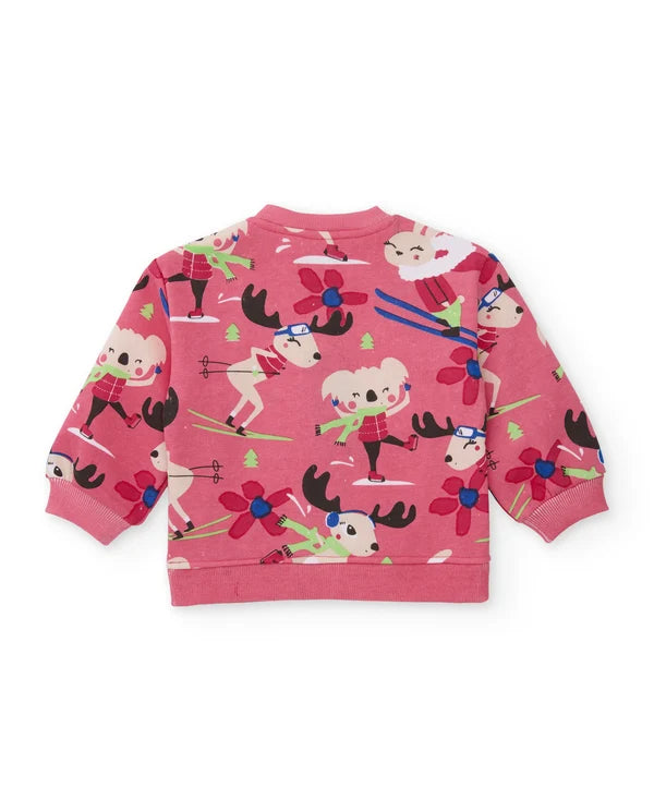 Completo da bambina in felpa con felpa stampata e pantaloni con fiocco tuc tuc