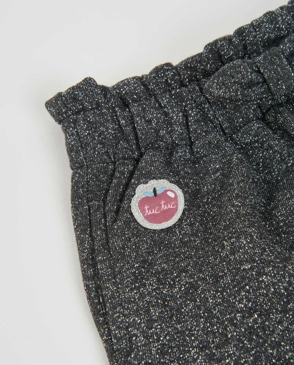 Pantaloni da bambina in felpa con vita elasticizzata e morbidi al tatto TUC TUC