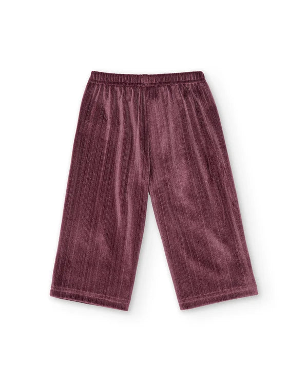 Pantaloni da bambina in velluto con vita elasticizzata tuc tuc