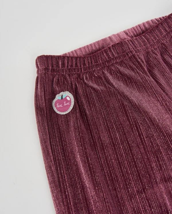 Pantaloni da bambina in velluto con vita elasticizzata tuc tuc
