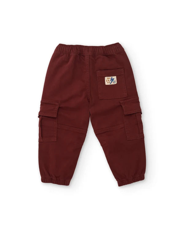 Pantaloni cargo da bambino in tessuto a tela con tasche e vita elasticizzata tuc tuc