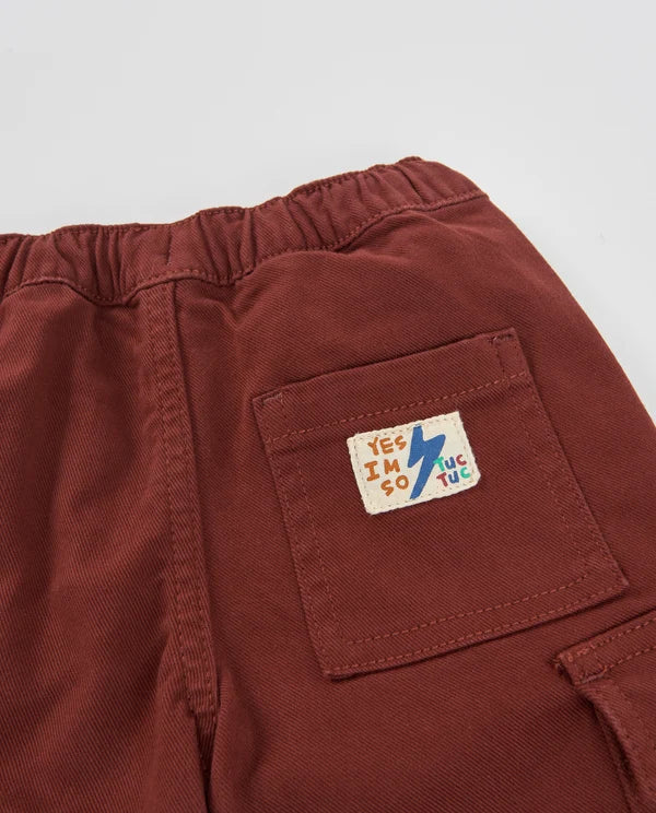 Pantaloni cargo da bambino in tessuto a tela con tasche e vita elasticizzata tuc tuc