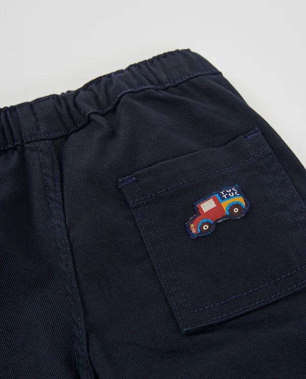 Pantaloni cargo da bambino in tessuto a trama piatta con tasche e tessuto resistente tuc tuc