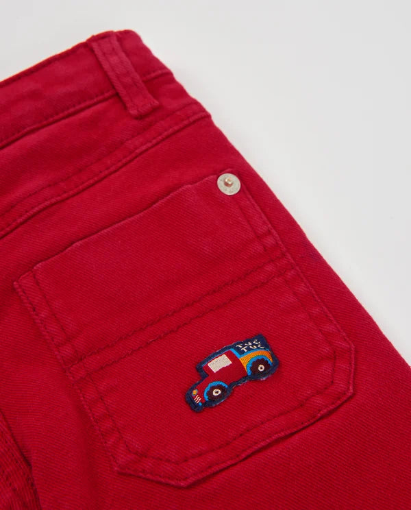 Pantaloni da bambino in tessuto a trama piatta con tasche decorative TUC TUC