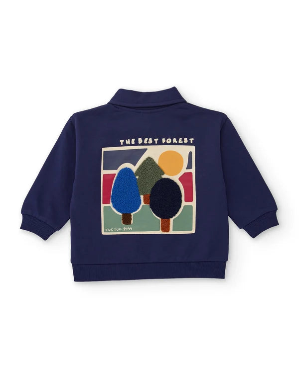 Polo da bambino in felpa con stampa sul retro tuc tuc
