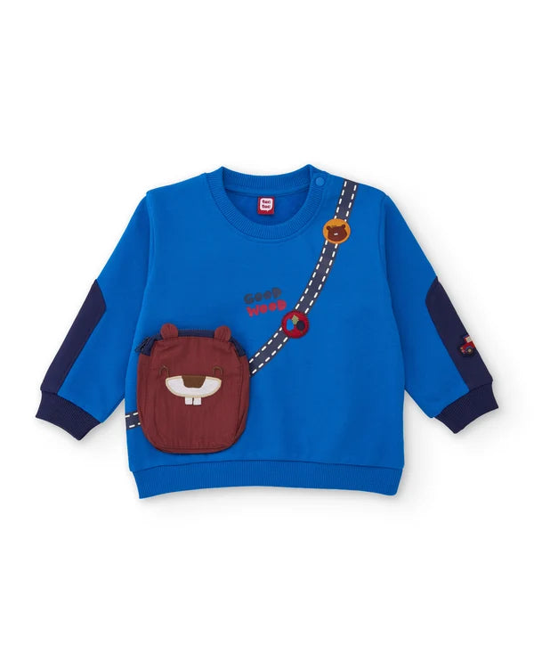 Completo da bambino in felpa con felpa dal design divertente e pantaloni abbinati tuc tuc