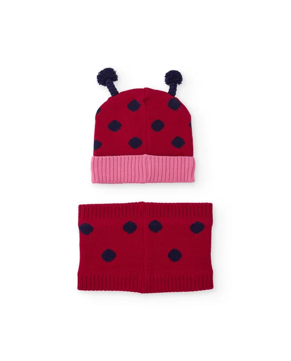 berretto e scaldacollo dal design divertente da bambina tuc tuc