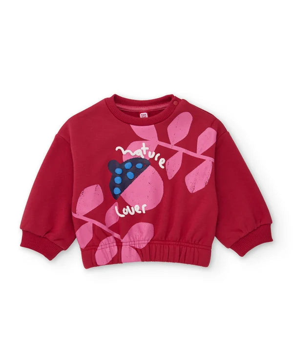 Completo da bambina in felpa con felpa dal design floreale e leggings abbinati tuc tuc