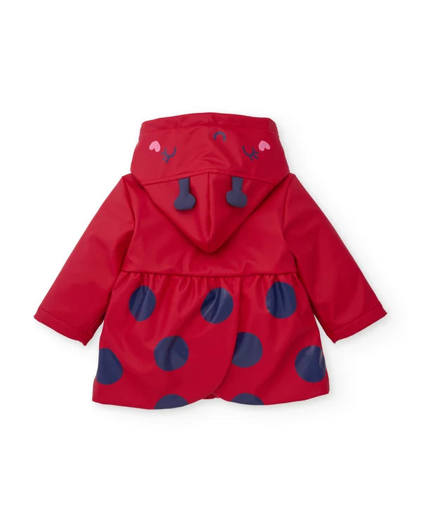 Impermeabile da bambina con cappuccio e design a forma di coccinella TUC TUC