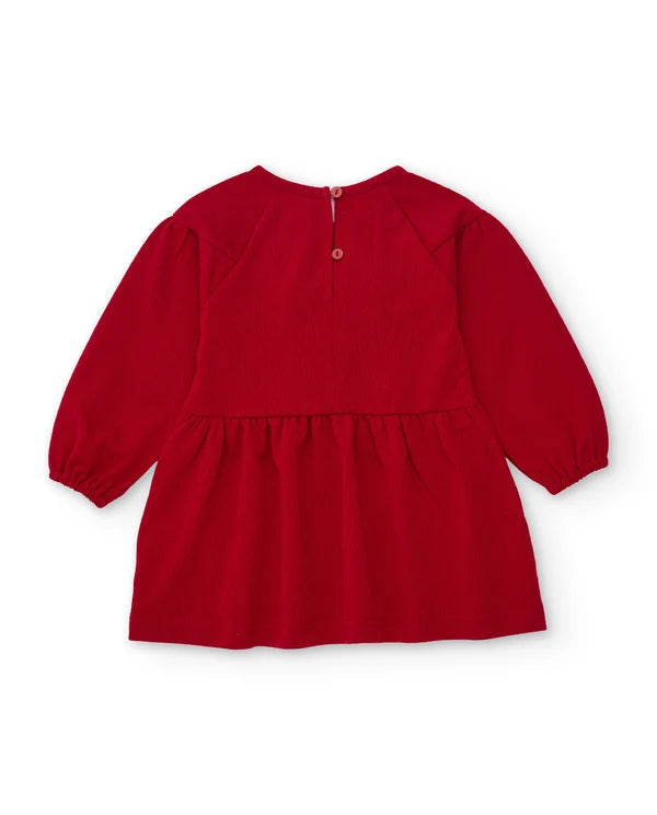 Vestito da bambina in tessuto leggero con stampa floreale e maniche lunghe tuc tuc