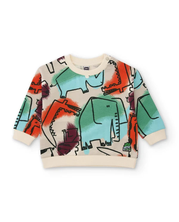 Completo da bambino in felpa con felpa con animali della savana e pantaloni abbinati tuc tuc