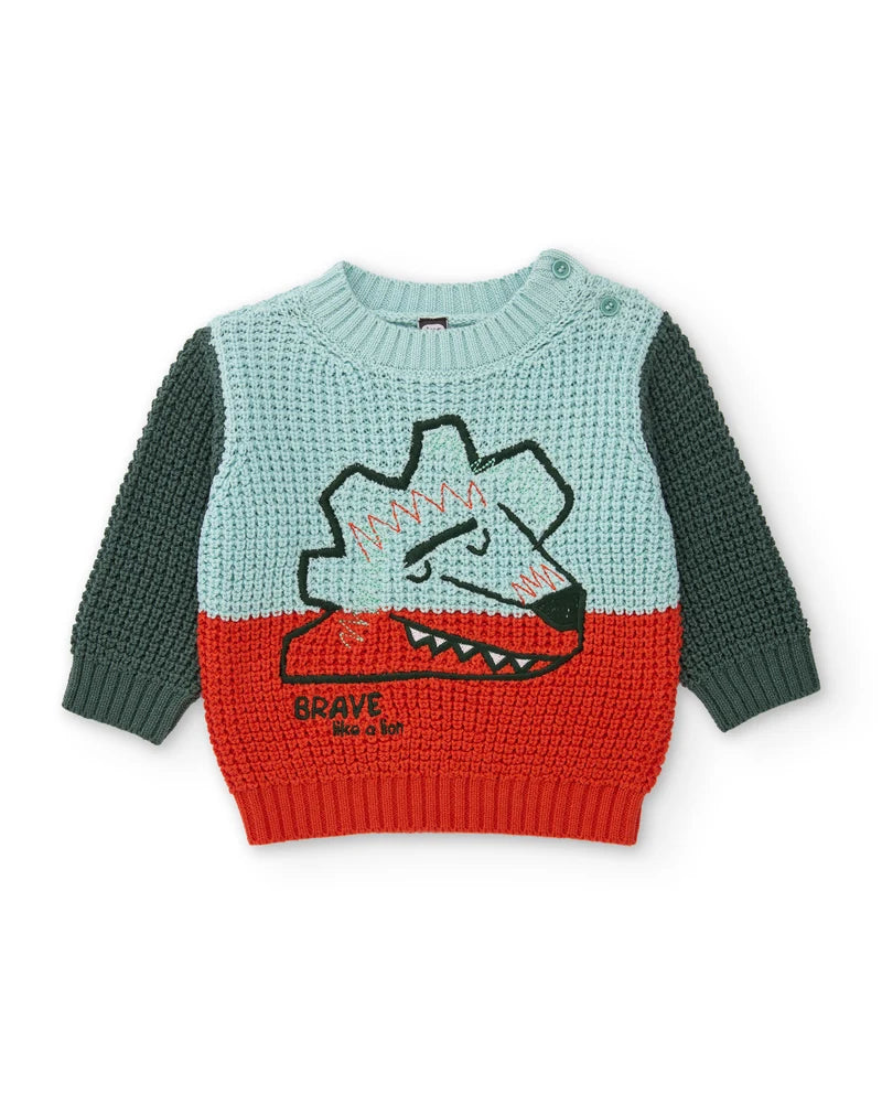 Maglione da bambino in maglia con leone e tessuto caldo tuc tuc