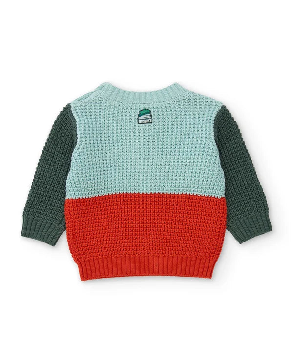 Maglione da bambino in maglia con leone e tessuto caldo tuc tuc