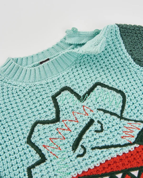 Maglione da bambino in maglia con leone e tessuto caldo tuc tuc