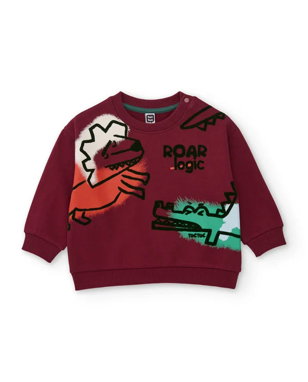Completo da bambino in felpa con felpa con animali della savana e pantaloni tuc tuc