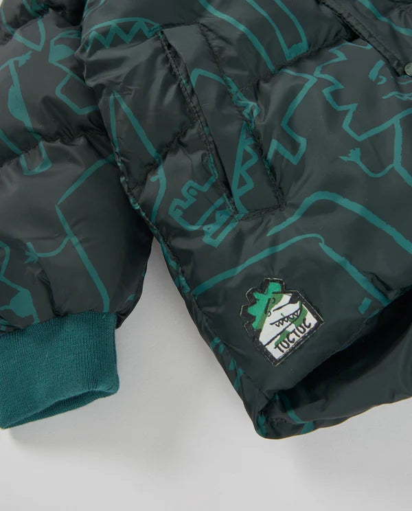 Cappotto da bambino in tessuto leggero con stampa di rinoceronti e fodera morbida tuc tuc