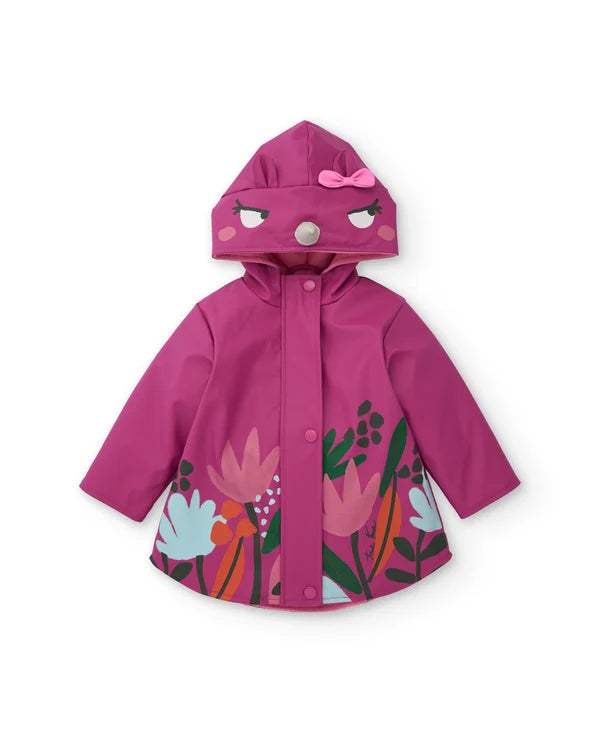 Impermeabile da bambina con stampa floreale e finitura resistente tuc tuc