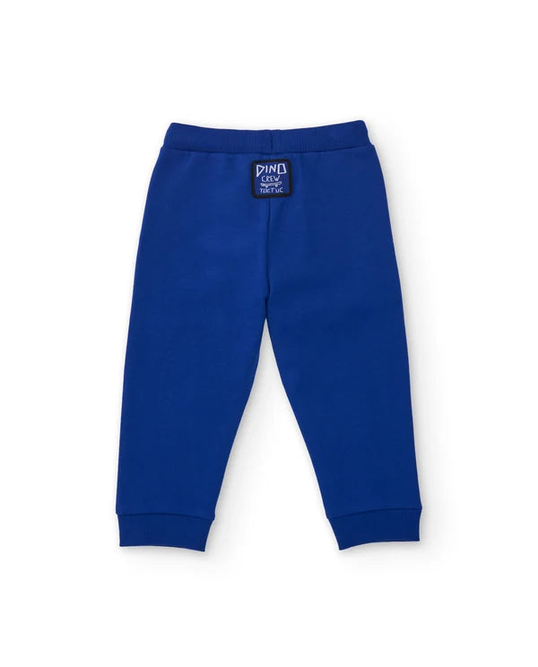 Completo da bambino in felpa con felpa con stampa di dinosauri e pantaloni tuc tuc