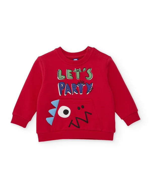 Completo da bambino in felpa con felpa con messaggio e pantaloni coordinati tuc tuc