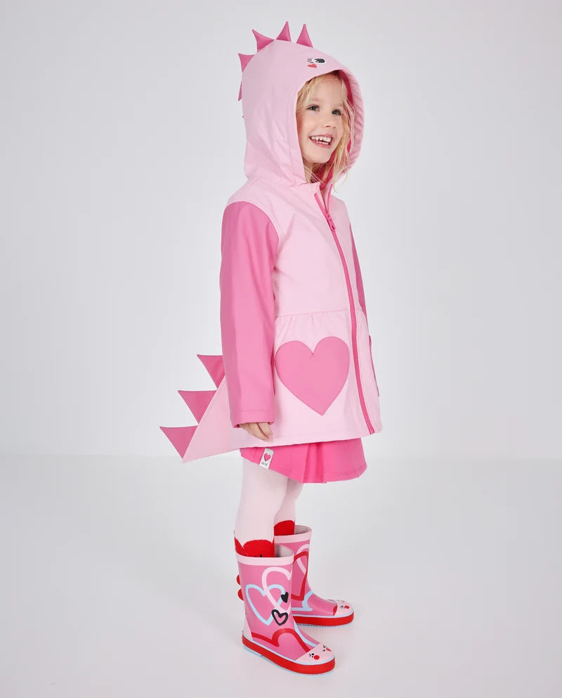 Impermeabile da bambina con design di dinosauro e cappuccio tuc tuc