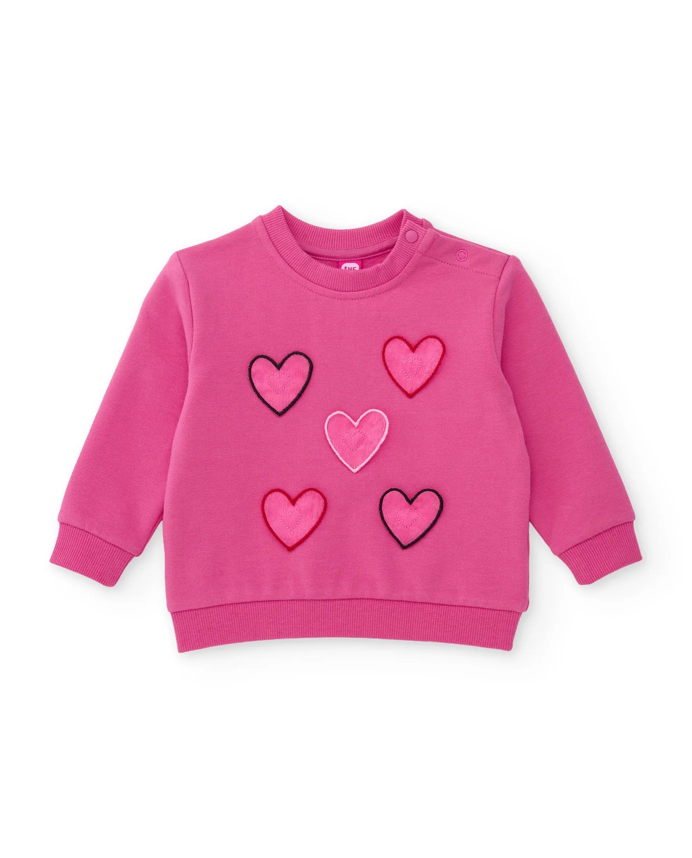Completo da bambina in felpa con felpa con applicazioni di cuori e leggings tuc tuc