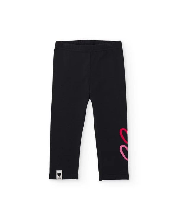 Completo da bambina in felpa con felpa con applicazioni di cuori e leggings tuc tuc