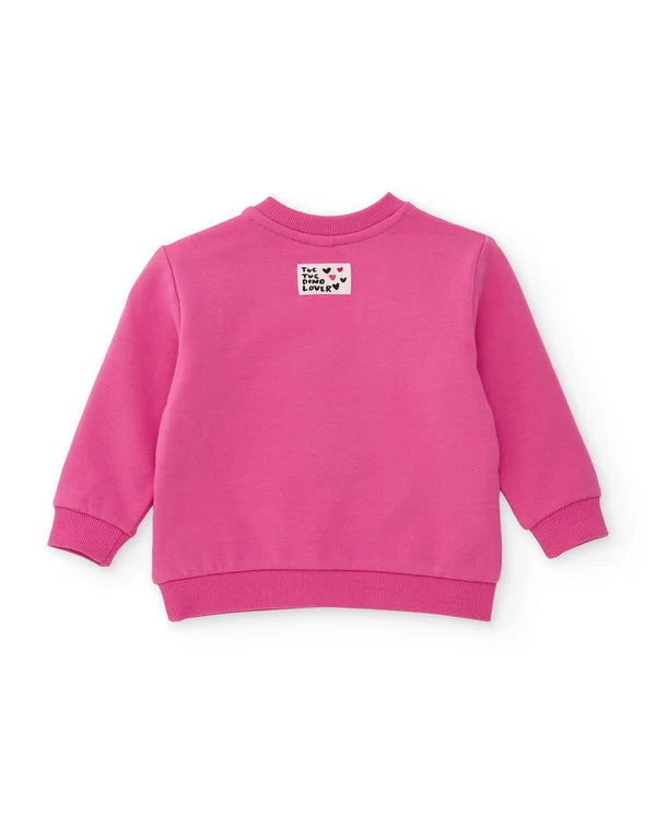 Completo da bambina in felpa con felpa con applicazioni di cuori e leggings tuc tuc