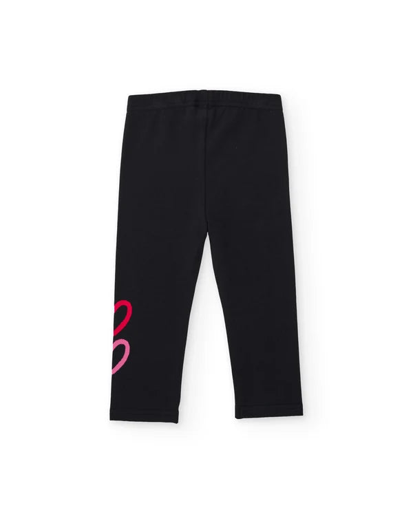 Completo da bambina in felpa con felpa con applicazioni di cuori e leggings tuc tuc