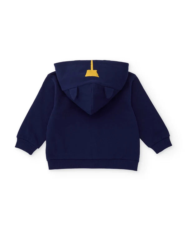 Completo da bambino in felpa con felpa con cappuccio e orecchie e pantaloni tuc tuc