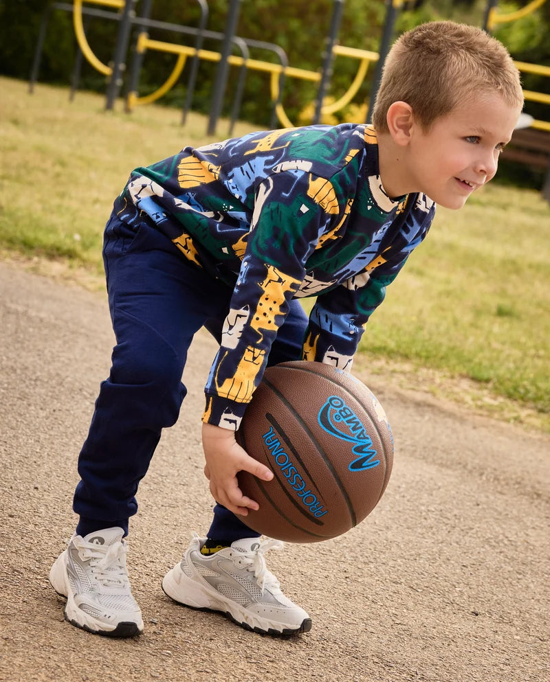 Completo da bambino in felpa con felpa con design di tigri e pantaloni abbinati tuc tuc