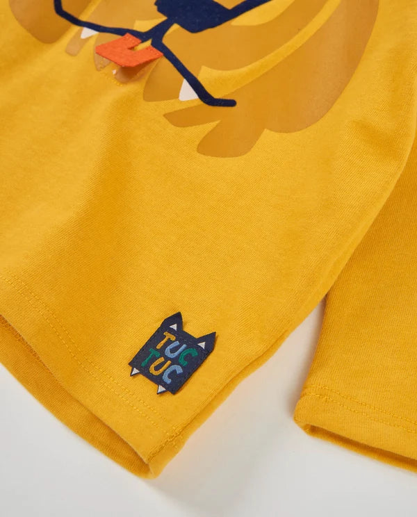 Maglietta da bambino in maglia a maniche lunghe con stampa di tigre tuc tuc