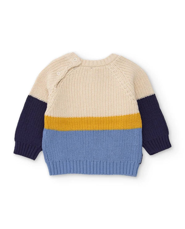 Maglione da bambino in tricot con blocchi di colore e tessuto caldo tuc tuc