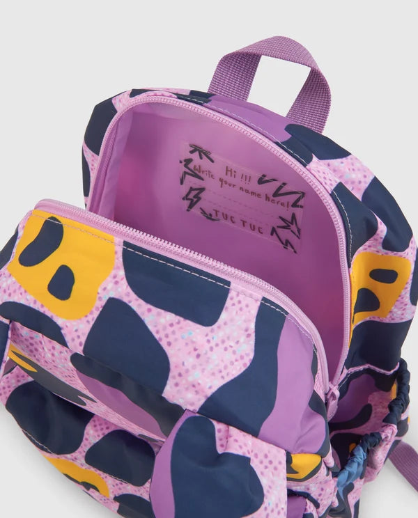 Zaino per bambina con stampa animalier e un design divertente tuc tuc