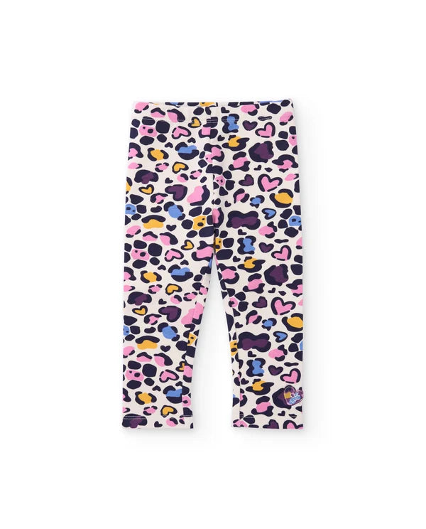 Completo da bambina in felpa con felpa con fiocco e leggings stampati tuc tuc
