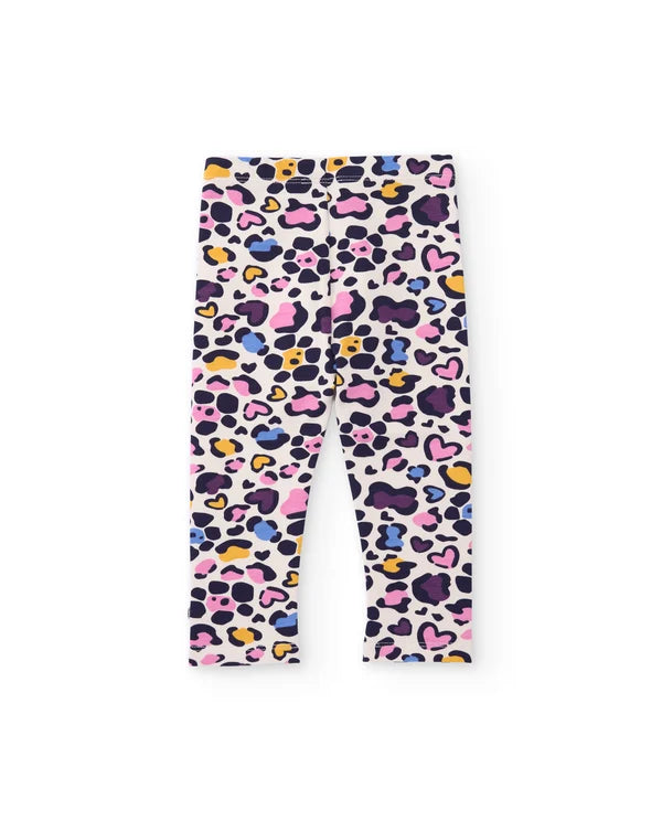 Completo da bambina in felpa con felpa con fiocco e leggings stampati tuc tuc