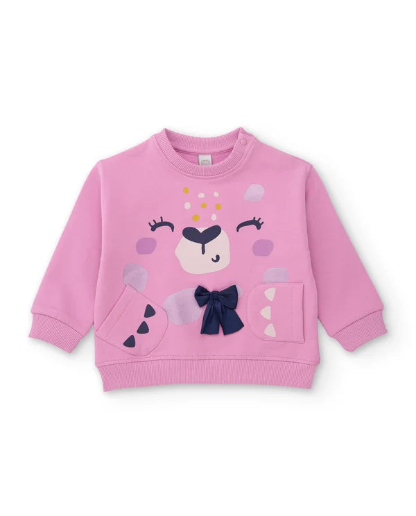 Completo da bambina in felpa con felpa dal design divertente e pantaloni coordinati tuc tuc