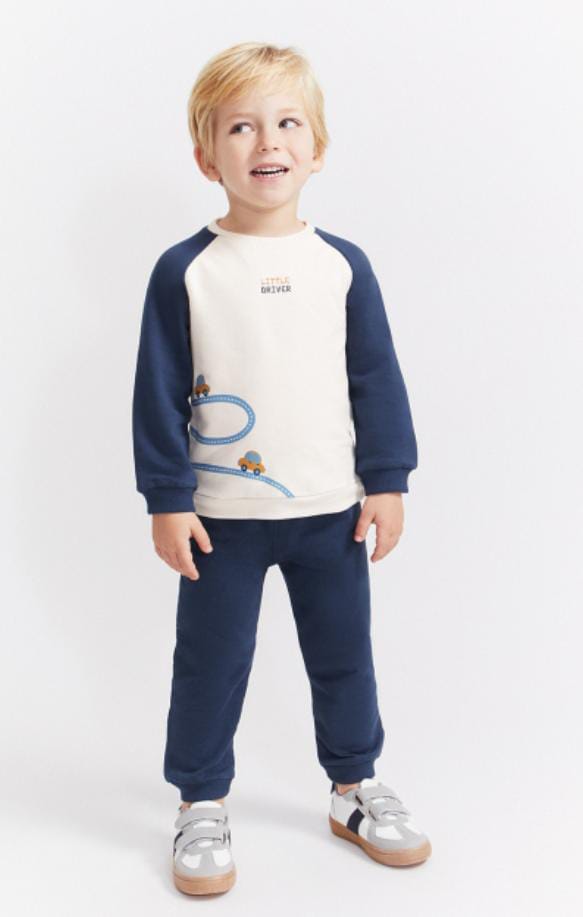 Set tuta bimbo panna e blu