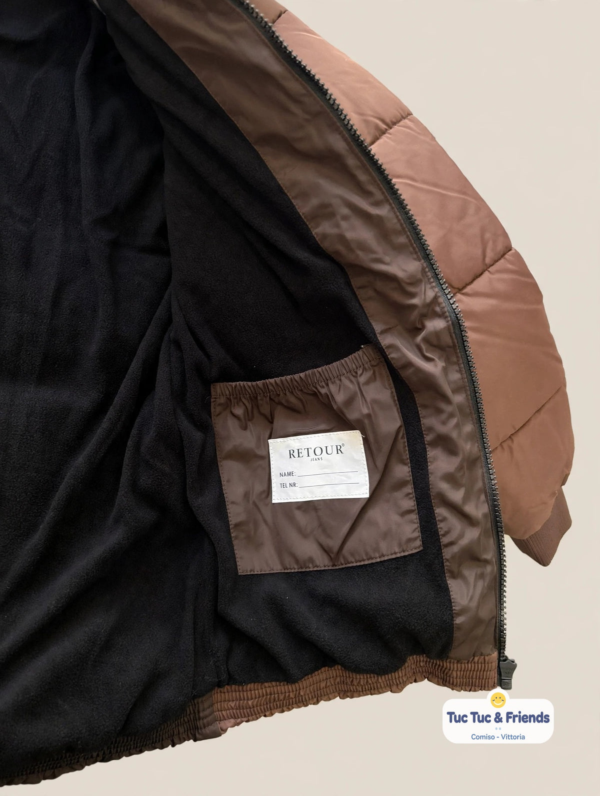 Giubbotto ragazzo cioccolato bicolore-Retour jeans